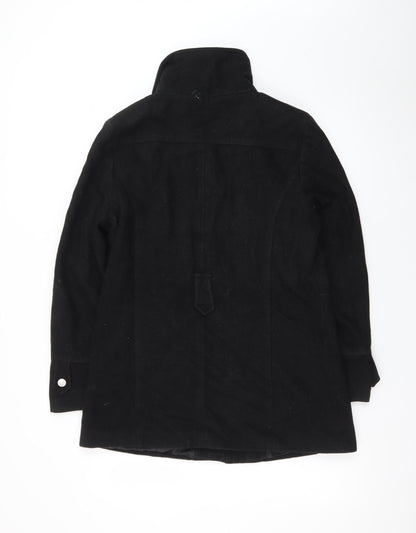Canda Women’s Black Wool Blend Mid-Length Overcoat Size 12