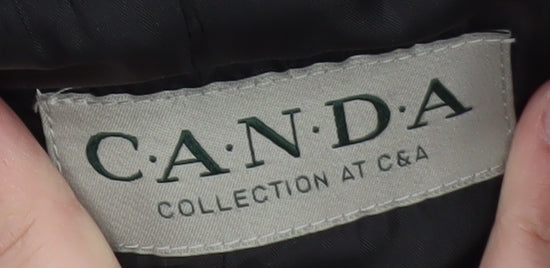 Canda Women’s Black Wool Blend Mid-Length Overcoat Size 12