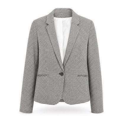 H&M Women's Black White Houndstooth Blazer UK 14 Tailored Jacket
