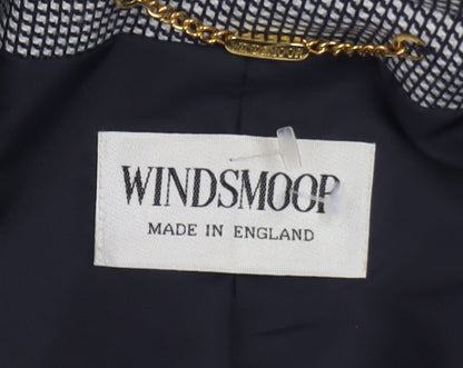 Windsmoor Women's Grey Checked Wool Blend Single-Breasted Blazer Size 14