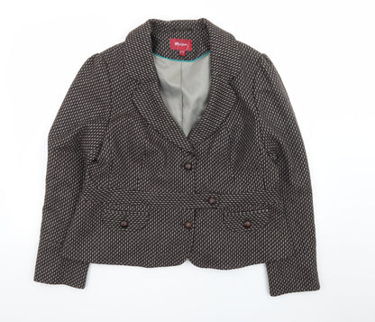 Monsoon Womens Brown Wool Blend Suit Jacket UK 20 Classic Blazer