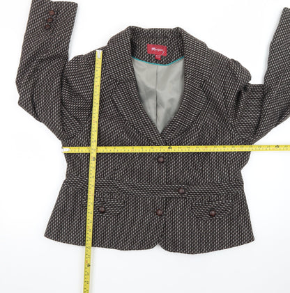 Monsoon Womens Brown Wool Blend Suit Jacket UK 20 Classic Blazer