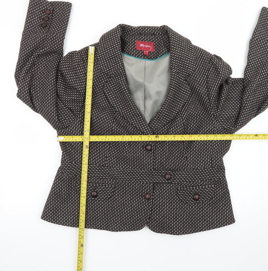 Monsoon Womens Brown Wool Blend Suit Jacket UK 20 Classic Blazer