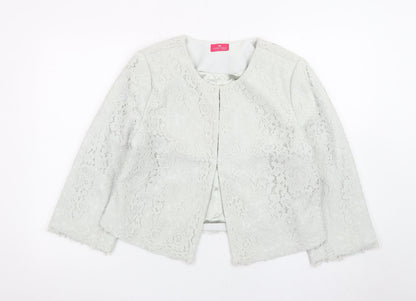 Together Women’s Ivory Lace Suit Jacket UK 14 Cropped Lined Blazer