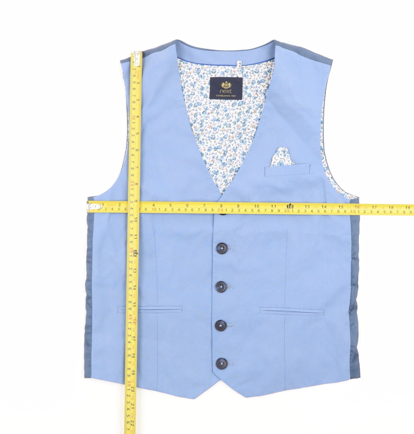 Next Boys Blue Suit Waistcoat 12 Years Formal Wedding Smart Waistcoat