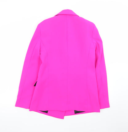 Primark Women’s Pink Double-Breasted Blazer Size 6 Wool Blend