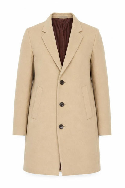 Primark Women’s Beige Wool Blend Long Overcoat Size S