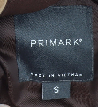 Primark Women’s Beige Wool Blend Long Overcoat Size S