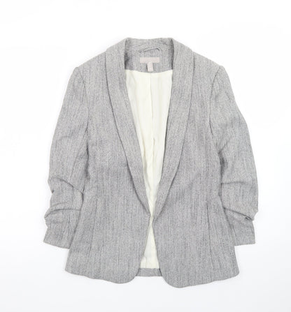 H&M Women’s Grey Shawl Collar Tailored Blazer Jacket Size 6