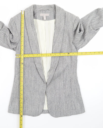 H&M Women’s Grey Shawl Collar Tailored Blazer Jacket Size 6