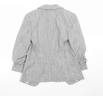 H&M Women’s Grey Shawl Collar Tailored Blazer Jacket Size 6