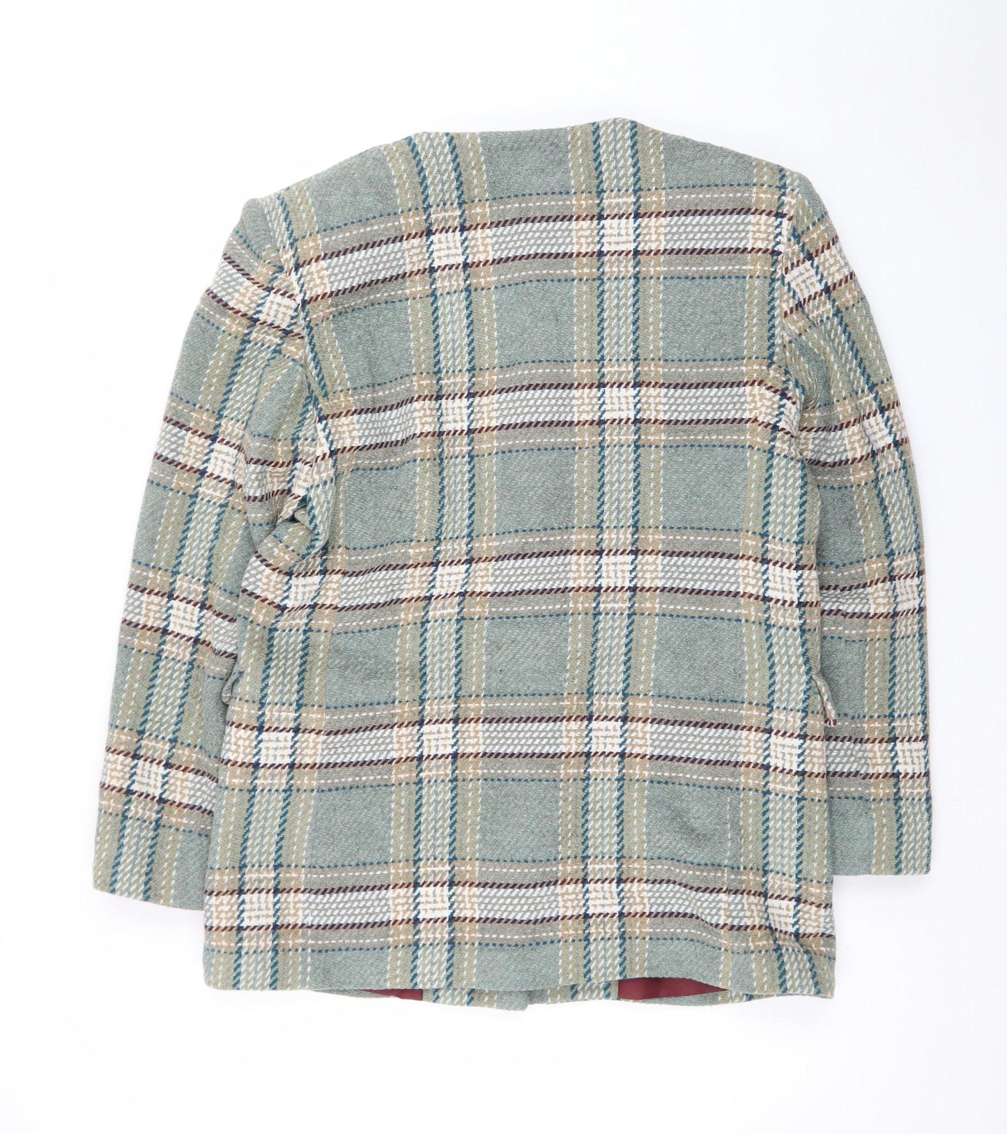 Watercolours Women's Green Checked Wool Blend Blazer Size 12