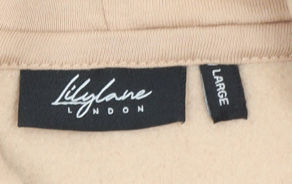 Lilylane London Women Beige Full Zip Hoodie Sweatshirt L