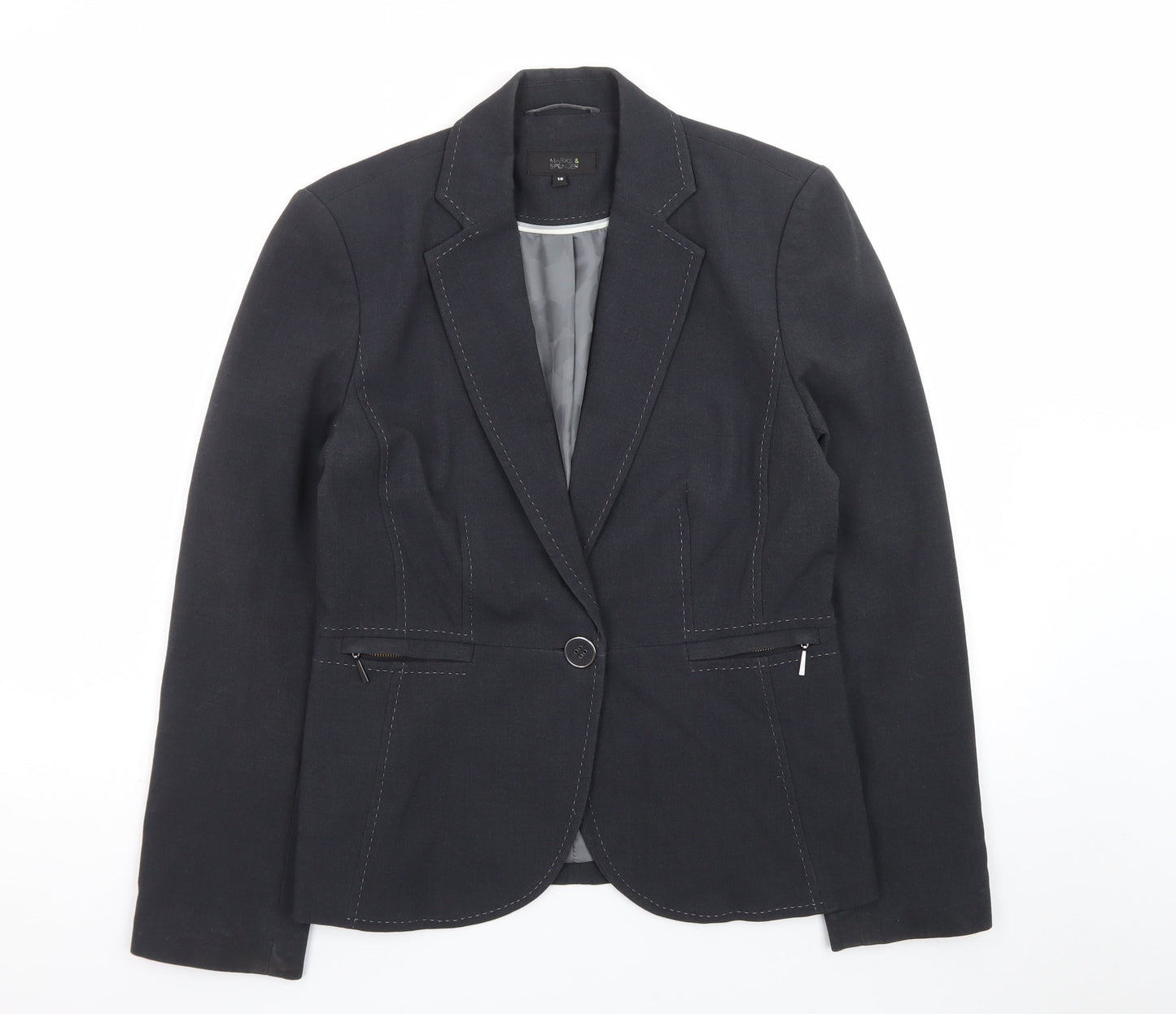 Marks and Spencer Women's Black Tailored Blazer UK 10