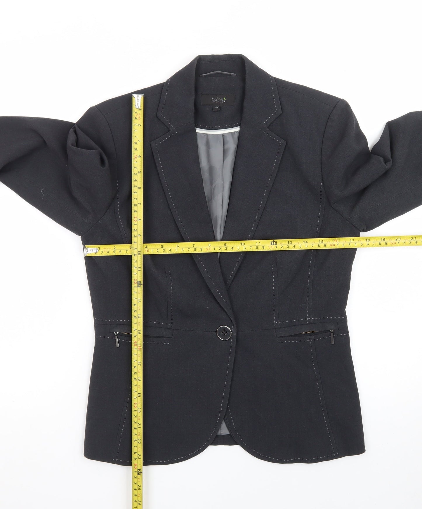 Marks and Spencer Women's Black Tailored Blazer UK 10