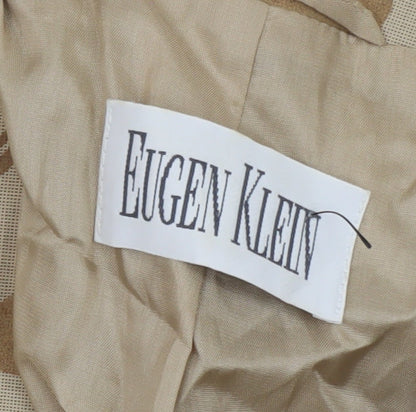 Eugen Klein Womens Beige Floral Blazer Jacket Size 12 Linen Wool Blend