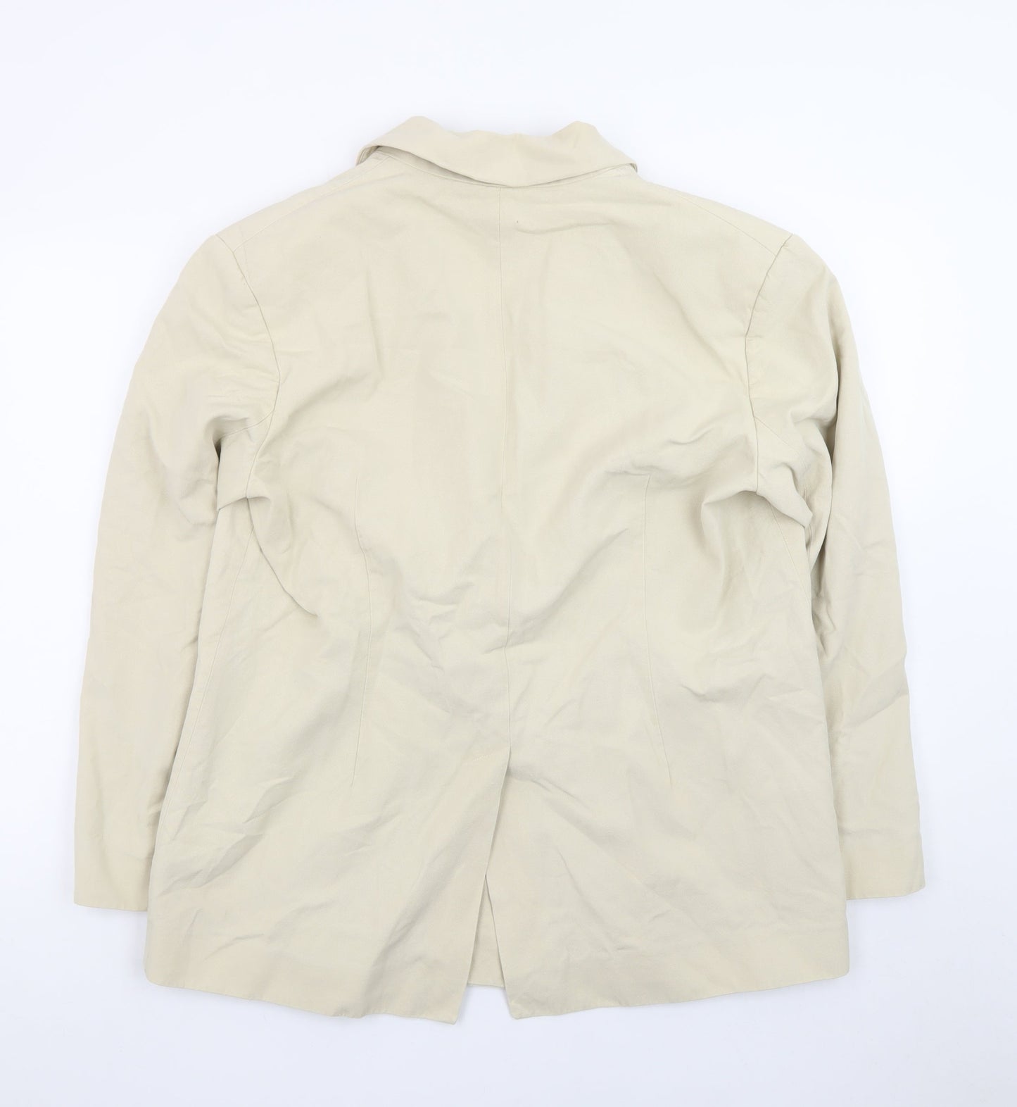 H&M Women's Beige Double-Breasted Blazer Size 12 Regular Fit