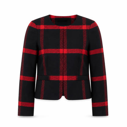 Alice + Olivia Women's Black Red Check Wool Blend Suit Jacket XS