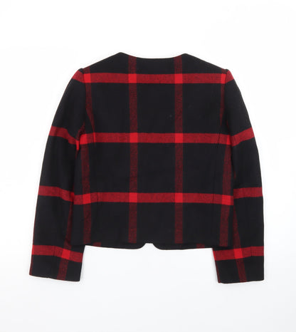 Alice + Olivia Women's Black Red Check Wool Blend Suit Jacket XS