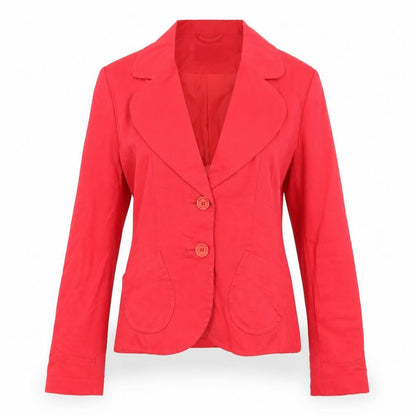 Sasha Women Red Linen Blend Tailored Blazer Jacket Size 12