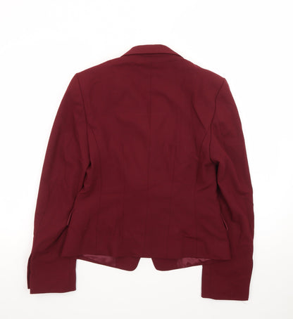 Marks and Spencer Womens Red Size 8 Single-Breasted Blazer