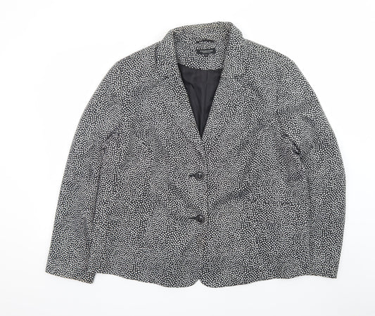 Debenhams Women’s Black White Spot Blazer Size 22 Regular Fit