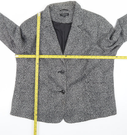 Debenhams Women’s Black White Spot Blazer Size 22 Regular Fit