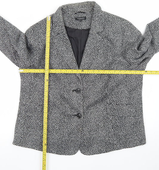Debenhams Women’s Black White Spot Blazer Size 22 Regular Fit