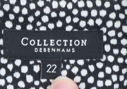 Debenhams Women’s Black White Spot Blazer Size 22 Regular Fit