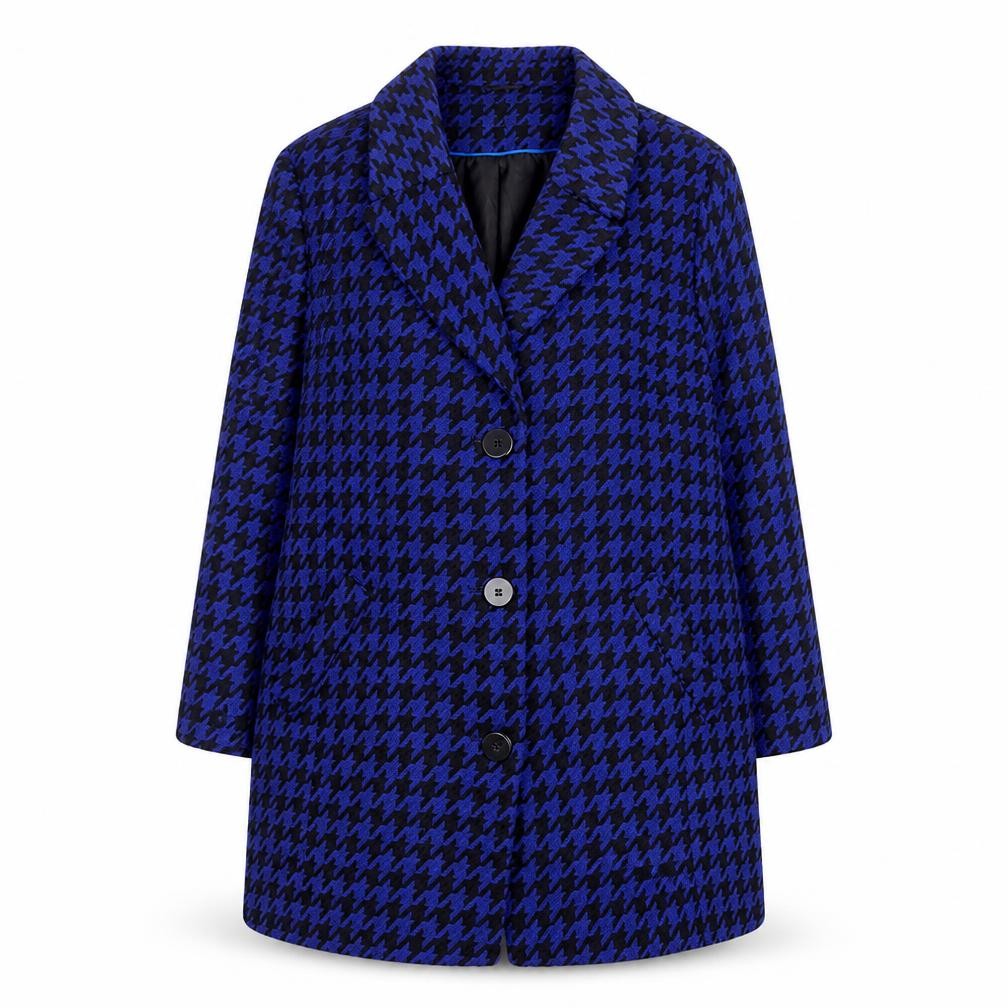 Debenhams The Collection Women's Blue Black Houndstooth Coat Size 20