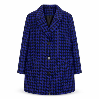 Debenhams The Collection Women's Blue Black Houndstooth Coat Size 20