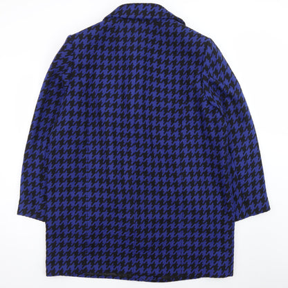 Debenhams The Collection Women's Blue Black Houndstooth Coat Size 20
