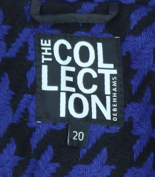 Debenhams The Collection Women's Blue Black Houndstooth Coat Size 20