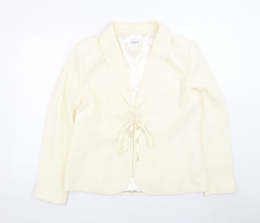 Together Women Ivory Polyester Single-Breasted Blazer UK 18