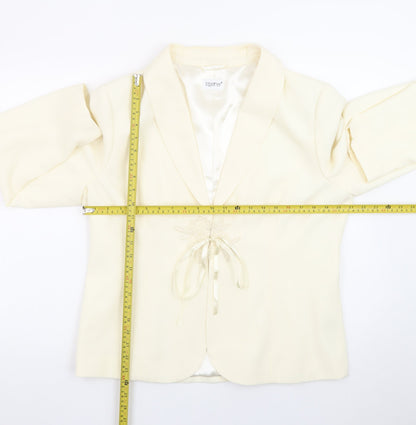 Together Women Ivory Polyester Single-Breasted Blazer UK 18