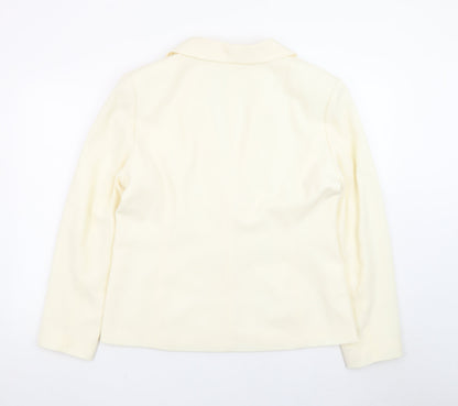 Together Women Ivory Polyester Single-Breasted Blazer UK 18