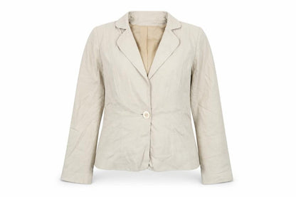 George Women Beige Linen Blend Single-Breasted Blazer UK 12