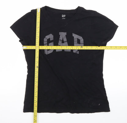 GAP Womens Black Basic Slim Fit Short Sleeve Cotton T-Shirt Size S