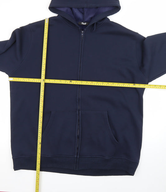 Palm Men's Blue 3XL Full Zip Hoodie Fleece Jacket