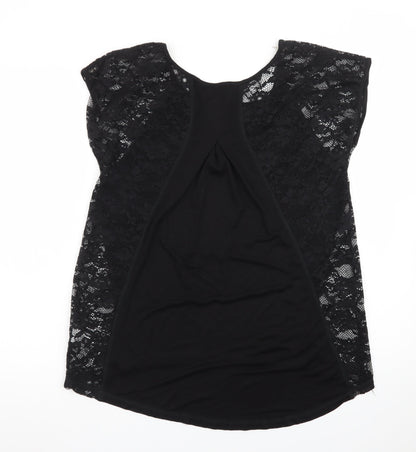 Izabel London Women's Black Lace Studded Blouse Size 12