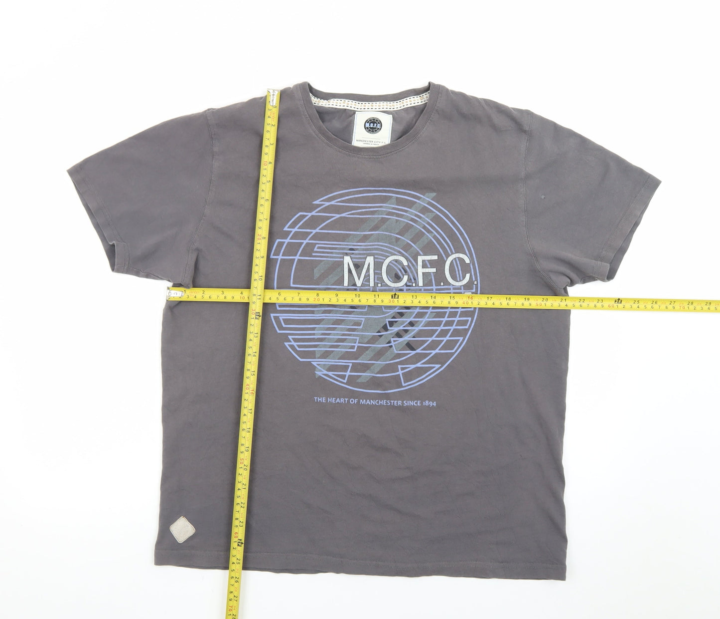 Manchester City F.C. Men's Grey XL Graphic Print T-Shirt