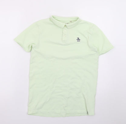 Original Penguin Boys Green 14-15 Years Polo Shirt Cotton Short Sleeve