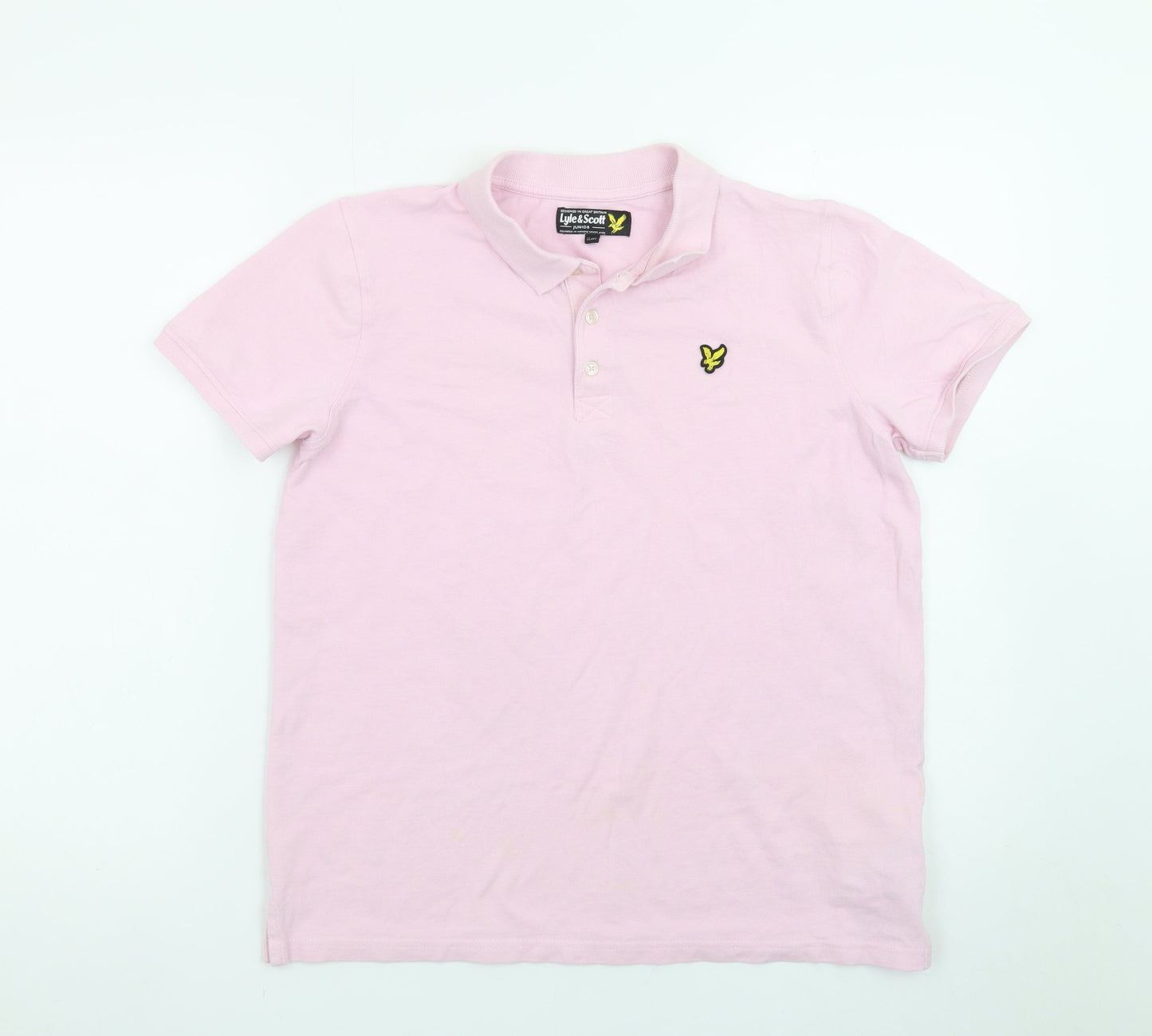 Lyle & Scott Junior Boys Pink Polo Shirt 15-16 Years Short Sleeve Cotton