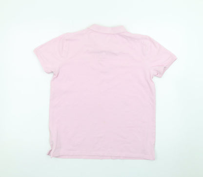 Lyle & Scott Junior Boys Pink Polo Shirt 15-16 Years Short Sleeve Cotton