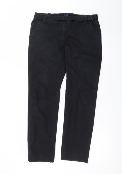 GAP Women’s Black Chino Trousers Size 12 Regular Fit Cotton Stretch