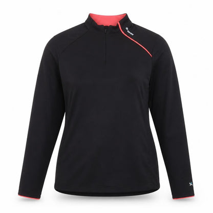 B'TWIN Women's Black Cycling Track Jacket Size 18 Long Sleeve 1/2 Zip