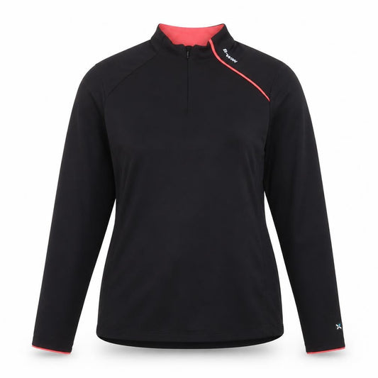 B'TWIN Women's Black Cycling Track Jacket Size 18 Long Sleeve 1/2 Zip
