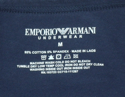 Emporio Armani Men's Blue Crew Neck Short Sleeve Designer T-Shirt M