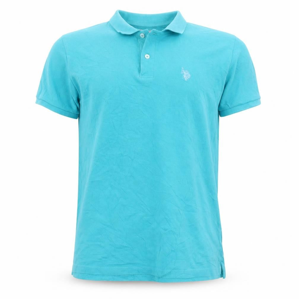 U.S. Polo Assn. Boys Blue 15-16 Years Cotton Short Sleeve Polo Shirt
