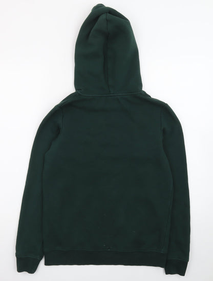 Jack & Jones Boys Green Pullover Hoodie Size 164 Fleece Lined Sweatshirt